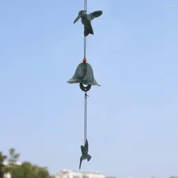 Decorative Figurines Metal Bird Shaped Hanging Wind Chime Home Garden Backyard Decoration Ornament Decor