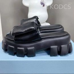 Slippers Summer Open Toe Platform Women Stick Tape Casual Thick Sole Cozy Seaside Vacation Beach Shoes Slides