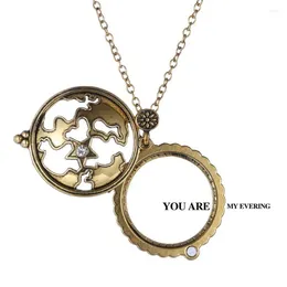 Pendants 2024FASHION! Map Shocking Show Magnifier Pendant Necklace Magnify Glass Reeding Decorative Monocle Gold Colour