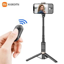 Sticks Xiaomi Phone Tripod Extended Bluetooth Wireless Selfie Stick Stand Holder Tripod Foldable with Fill Light for Smartphones Phone