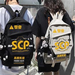 Backpack SCP Foundation Print Mochila Teenarges Schoolbag Men Women Causal Laptop Outdoor Shoulder Bags With Toy