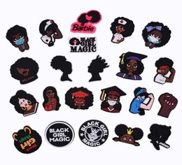 23pcs PVC Shoes Decoration Human Rights Shoe Charms Accessories Black Girl Nurse for jibz Kids X-mas Gifts3132761