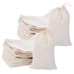 Kitchen Storage 50 Pack Cotton Muslin Bags Multipurpose Drawstring For Tea Jewelry Wedding Party Favors (4 X 6 Inches)