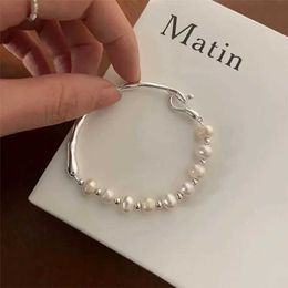 Chain New Baroque Style Stainless Steel Imitation Pearl Irregular Branch Bracelet For Sweet Temperament Ladies Jewellery Gift