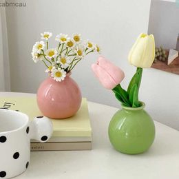 Vases Ceramic Flower Vase Pot Hydroponics Bottle Japanese Vase for Plants Office Desktop Ornament Home Room Decor