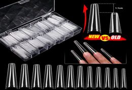 480pcsset Full Cover Fake Nail Artificial Long Ballerina Clear Transparent False Coffin Nails Art Tips Manicure Tool 11977068109