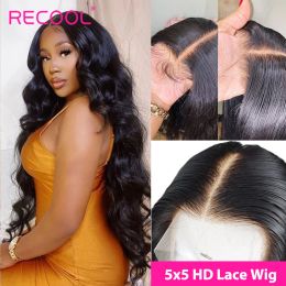 Wigs Recool Body Wave 5x5 HD Lace Closure Wig Brazilian Remy Body Wave Human Hair Wigs Glueless HD Lace Frontal Wigs For Women
