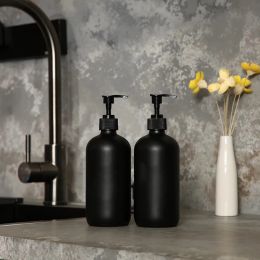 Bottles Matte Black 300/500ml Soap Bottle Liquid Soap Dispenser Refillable Empty Shampoo Conditioner Container for Bathroom Supplies