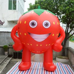 8mH (26ft) Fruit Shop Decoration Event Giant Inflatable Strawberry Model With Blower Festival Advertising
