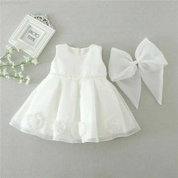 Girl's Dresses 2020 Summer Baby Girls Dress Newborn Baby White Lace Princess Dresses For Baby Sleeveless Birthday Costume Infant Party DressL2404