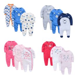 One-Pieces 012 Months 3 Pcs Infant Baby Rompers Newborn Boys Clothing 100 Cotton Girls Unicorn Clothes Pajamas Overalls Free Shipping