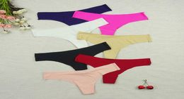 Women039s Panties Seamless 5pcslots Women Sexy String Lady Thongs Underwear Ice Silk Panty Whole Lowwaist Sports Underpan6486993