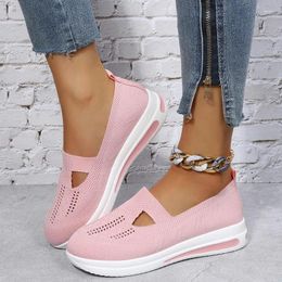 Casual Shoes Vulcanized Female Sneakers Women's 2024 Summer Trends Fashion Breathable Mesh Knit Mom's Comfortable Walking