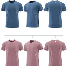 LU LU L -R661 Men Yoga Outfit Gym T shirt Exercise & Fitness Wear Sportwear Trainning Basketball Running Ice Silk Shirts Outdoor Tops Short Sleeve Elastic Breathable 689