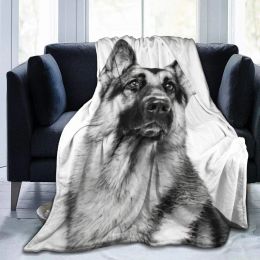 sets German Shepherd Blanket Dog Flannel Throw Bed Blankets Cosy Lightweight Soft Bedspreads Bedding for Sofa Couch Bed Home Decor