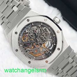 AP Crystal Wrist Watch Royal Oak Series Precision Steel 15305ST OO.1220ST.01 Fully Hollow Automatic Mechanical Mens Watch