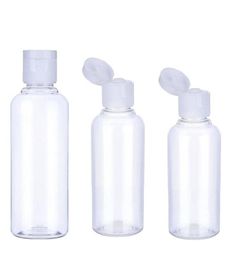 50Pcs 10 30 50 60 100 ml Empty Transparent Plastic Pack clamshell water Bottle Crystal Clear Flip Top Cap Packaging Containers T204347653