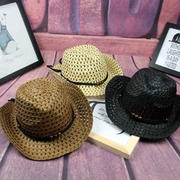Wide Brim Hats Bucket Hats Unisex New Western Country Style mens womens Beach Cowboy Sun cap Straw Hat Y240425