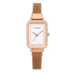 Factory direct sales of women's watches wholesale hot selling fashion and temperament square quartz Milan with mesh strap watch for women