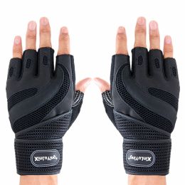 Lifting Half Finger Fitness Gloves Bodybuilding Weightlifting Crossfit Dumbbell Workout Training Breathable Gym Gloves For Man