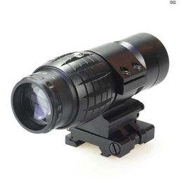 Tactical Focus Adjusted 3X Magnifier Scope With Flip up Picatinny Rail Mount For Holographic Aimpoint Red Dot Sight Scope.qq