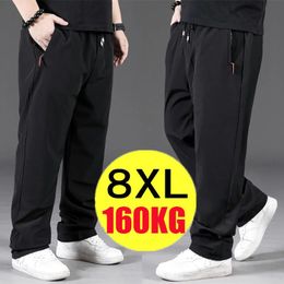 8XL Casual Pants Mens Straight Loose Trousers Men Clothing Elastic Waist Quick Dry Pants Summer Fashion Oversized Joggers Pants 240419