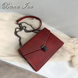 Shoulder Bags Small PU Leather Crossbody For Women 2024 Rivets Messenger Bag Female Travel Handbags Chain Cross Body