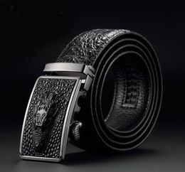 Fashion Casual Men039s Leather Belts Faux Crocodile Leather Belt Men High Quality Crocodile Head Automatic Buckle Belt 2011172957168