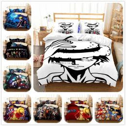 sets ONE Piece Japan Anime Game Summer Bed Pillowcases Quilt Duvet Cover Set Single Queen King 3D Photo Bedding Set