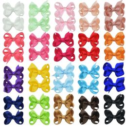 Baby Girls Hair Bows in Pairs Ribbon Bows Alligator Hair Clips Barrettes for Infants Toddlers Girls Kids