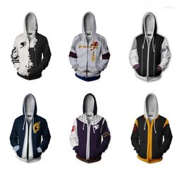 Men039s Hoodies Anime Fairy Tail Autumn Winter 3D Print Printing Zipper Hooded Casual Jacket Sweatshirts Cosplay1745470