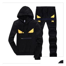 Men'S Tracksuits Mens Casual Letter Print Sweatsuits Hommes Jogger Fit Suits Pollover Hooded Hoodies Long Pants Outfits Drop Deliver Dhi1P