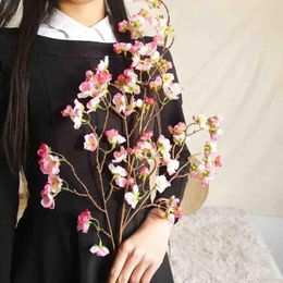 Decorative Flowers Fashion Real Touch Cherry Blossom Flower Simulated Imitation Imitated Fake For Wedding