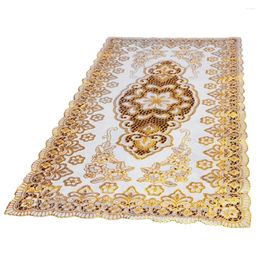 Table Mats PVC Place Hollow Coffee Mat Tablecloth Gold Silver Runner For Wedding Party Dining Decoration