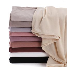 Ethnic Clothing Plain Jersey Hijab Scarf For Muslim Women Shawl Stretchy Easy Hijabs Scarves Solid Colour Headscarf African Woman Turban