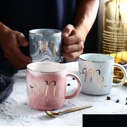 Creative Ceramic Mugs Marble Mug Coffee Cup Mti Colour Mr and Mrs Tea Cups 13 23se C R Drop Delivery Home Garden Kitchen Dining Bar Dr Dhb2m s s