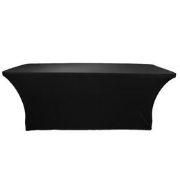 4ft 6ft 8ft Black White lycra Stretch Banquet Table Cloth Salon SPA Tablecloths Factory Massage Treatment Spandex Table Cover Y2002107613