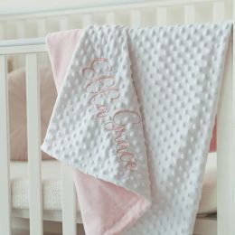 Swaddling Personalized Swaddle Blanket Baby Throw Blanket Custom Name Blankets for Baby Girl Boy Cute Toddler Blanket 75*100cm