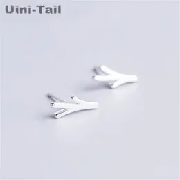 Stud Earrings Uini-Tail 925 Tibetan Silver Personality Fashion Branch Shape Drawing Process High Quality Hypoallergenic