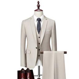 Men Casual Suit Marriage Groom One ButtonedFormal Dr Suit ThreePiece Set8683072