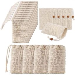 Sisal Soap Saver Bag - Natural Exfoliating Mesh Pouch for Shower, Bath Soap Foaming & Drying, Eco-Friendly Holder - FY2378 JN08 LL