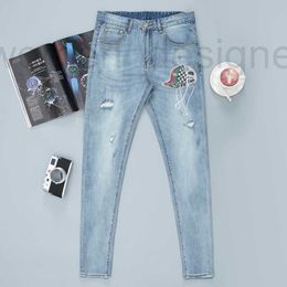 Mens Jeans Designer Broken jeans for men light spring/summer jeans for men elastic slim fitting jeans for men fashion trend SYCK