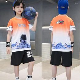 Clothing Sets 2024 Summer Teenager Boys Clothes Casual Outfit Kids Tracksuit Children Set Print Cartoon T Shirt Shorts Pant 4 5 6 7 12 Year