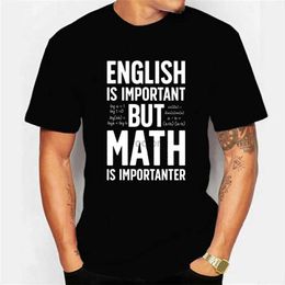 Men's T-Shirts 2023 New Mens Brand T-shirt ENGLISH IS IMPORTANT BUT MATH IS IMPORTANTER Summer Daily Casual Sports Tee Shirt Male T Shirt HommeL2425