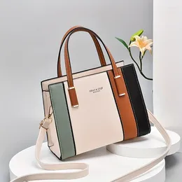 Evening Bags Classic Style Striped Handbag Women's Colorblock Shoulder Bag Fashion Faux Leather Crossbody