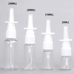 5Pcs/Lot 10ml 20ml 30ml Empty Plastic Nasal Spray Bottles Pump Sprayer Mist Nose Spray Refillable Bottle