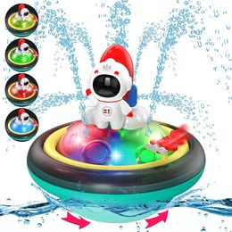 Baby Bath Toys Spray Water Rotation Light up Automatic Induction Sprinkler Shower with LED Bathtub Pool Toys for Toddlers Gift 240423