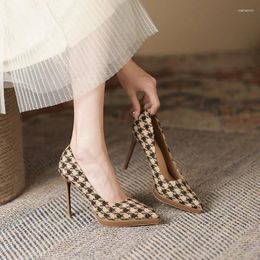 Dress Shoes Pointed Thin Heel High Heels For Women 2024 European And American Suede Super Fashionable Commuting Women's