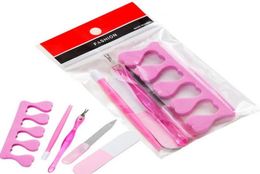 Professional Basic Manicure Tools Nail File Toe Separator Cuticle Treatment AllinOne Nail Art Tools Kit for Nail Care8492720