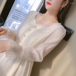 Casual Dresses Elegant Mini White Dress Women Korean Office Lady Patchwork Design Vintage Evening Party 2024 Autumn